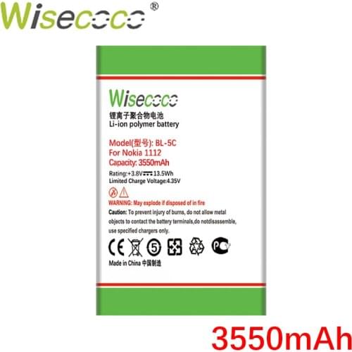 WISECOCO BL-5C Battery For Nokia 3105 3109C 3110 3110E 3120 3125 3208C 3610A 3650 3660 5030 5130 6030 6085 6086