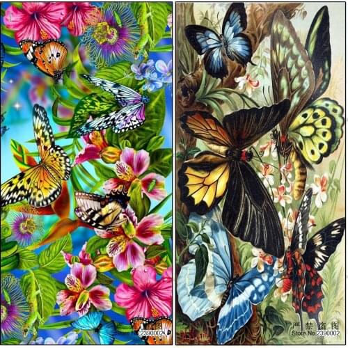 3D DIY Diamond Painting Embroidery Animal Diamond Mosaic Flower & Butterfly Full Rhinestone Cross Stitch,Needlework, Home Decor
