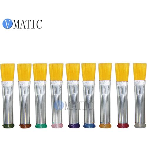 Free Shipping 14G-27G 8mm Flat Liquid Glue Dispensing Needle Brush Hard Brush x 10pcs