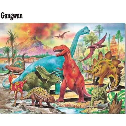 Diamond Painting Cartoon Dinosaurs kids gift Diamond embroidery 5D rhinestone round Diamond Mosaic Cross Stitch DIY Needle