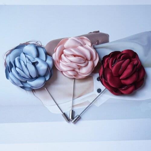 Camellia Flower brooch pins jewelry brooches for woman men Fabric Lapel Pin cloth Accessories Sweater brooch