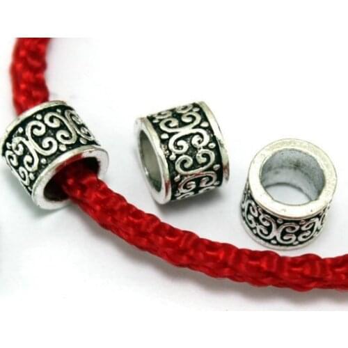 20pcs/lot 8mm big hole Pattern Metal Alloy Spacer Beads Hole Beads Flat Beads Nepal Buddha Beads For Jewelry Making