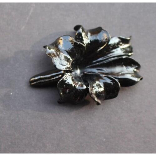 5Pieces 44mm*32mm*19mm Artificial coral beads Large Artificial coral Leaf beads Cabochon Black color for Jewelry making