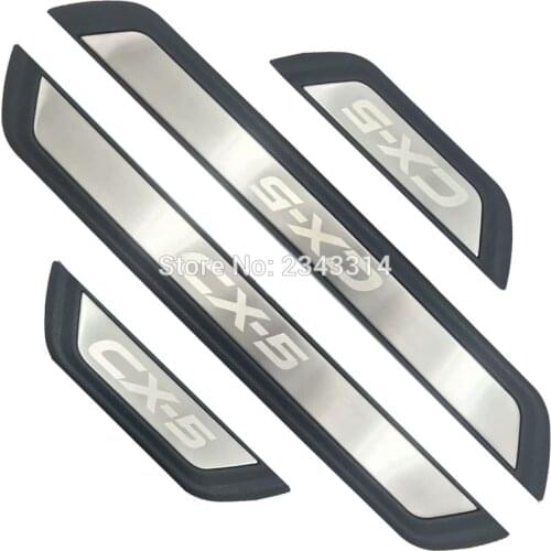 For 2017 2018 2019 Mazda CX-5 CX 5 CX5 KF Stainless Steel Door Sill Scuff Plate Protector Trim Guard Pedal Car Styling Accessory