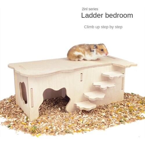 Hamster House 2 In1 Hamster Ladder Bedroom Golden Bear Chipmunk Small Animal House Hamster Cage Landscaping Hamster Shelter