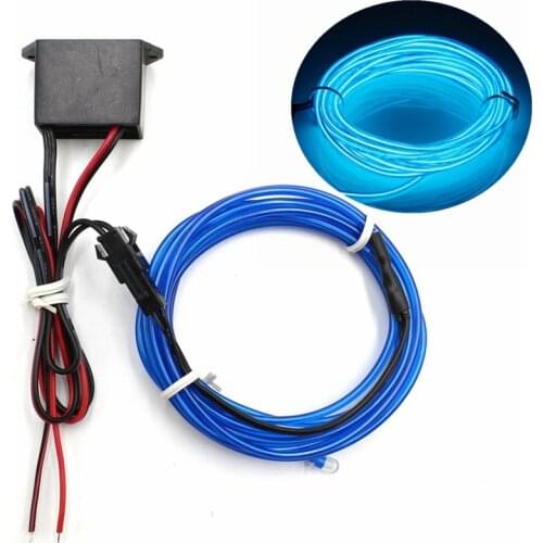 1/2/3/5/10M EL Wire With DC12V Controller Neon Light LED lamp Flexible Twinkle Glow Rope Tube Wire Waterproof LED Strip