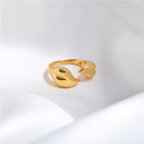 European American French Originally Golden Special-shaped Flowers Design Sense Opening and Adjustable Ring