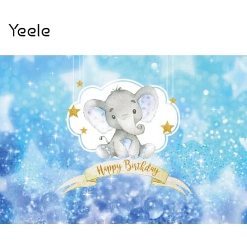 Yeele Baby Shower Elephant Backdrop Photography Glitter Birthday Portrait Party Photographic Background Photozone Photo Studio