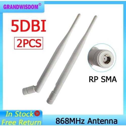 2pcs 868MHz 915MHz Antenna 5dbi RP-SMA Connector GSM 915 MHz 868 MHz antena outdoor signal repeater antenne waterproof Lorawan