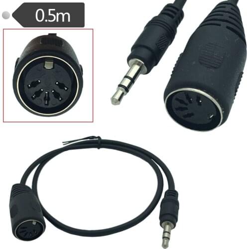 MIDI DIN 5PIN cable 3.5 male to DIN 5P female audio plug to MIDI adapter cable audio