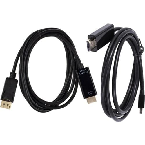 Male to Male 1.8M Mini DP to HDMI Cable & 1.8M 6FT Display Port DP to HDMI Cable 4Kx2K Gold Plated DisplayPort Adapter