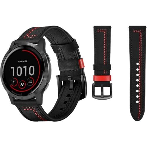 For Garmin Venu 2 Venu2 Leather Strap Wristband Band Bracelet Vivoactive 3 4 45mm/Venu Sq Smartwatch Replaceable Watchband