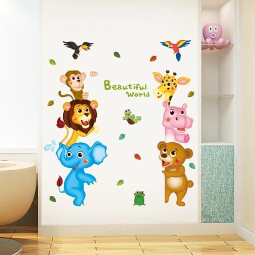 Creative Animal Wall Stickers Childrens Room Living Room Bedroom Porch Decoration Removable Wall Decals Home Decor