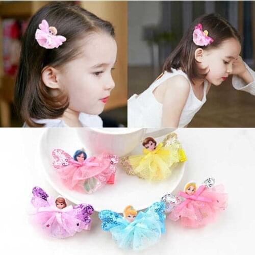 5pcs/set Cute Children Hair Clip Hair Accessories Headwear Baby Princess Flower Bow Kids Girls Hairpins Full Cover Clips