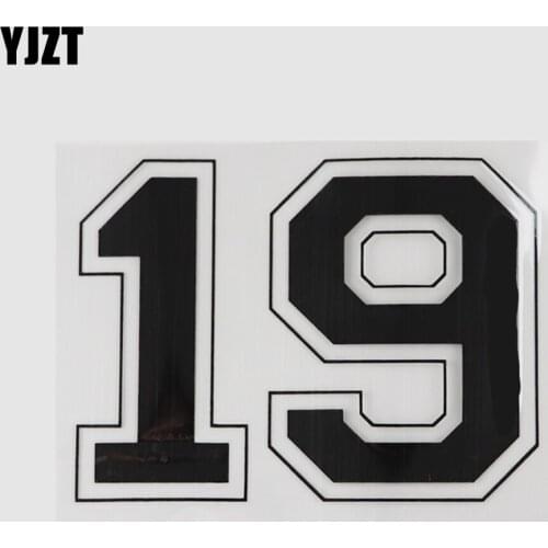YJZT 13.6CM*10.1CM Personalized Amusing 19 Number Decal Car Sticker Vinyl Black/Silver 13D-0376