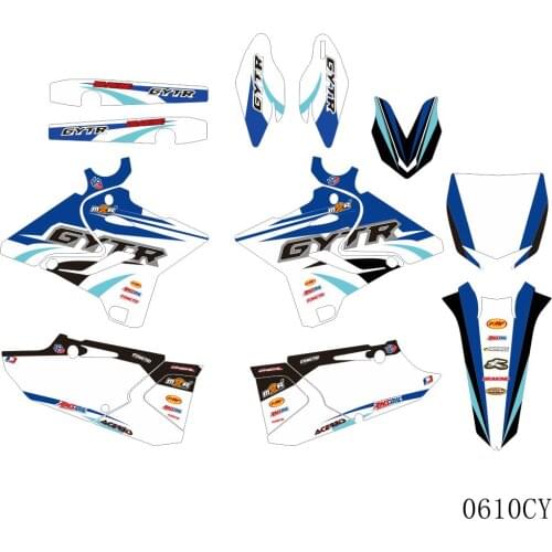 Full Graphics Decals Stickers Motorcycle Background Custom Number For YAMAHA YZ125 YZ250 YZ 125 250 2015 2016 2017 2018 2019