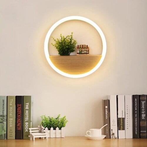 Living room wall lamps LED Northern European simple decorative lamps Geometric round study lamps Bedside creative acrylic lights