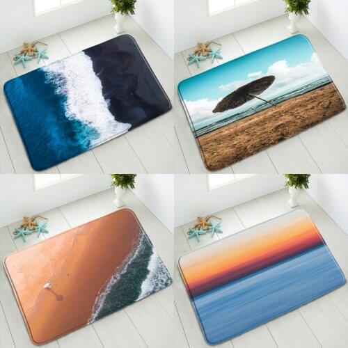 Ocean Landscape Non-Slip Bath Mat Indoor Floor Mats Bedroom Kitchen Living Room Doormat Balcony Carpet Absorbent Foot Pads Decor