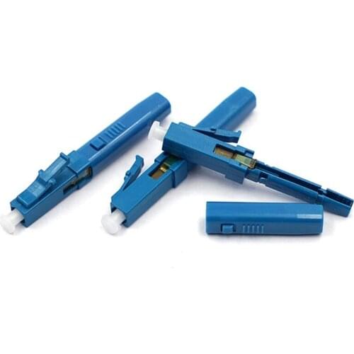 NEW-10 Pcs LC UPC Fiber Optic Quick Connector Fiber Reusable Connectors Single Mode SM 9/125 Mechanical Fast Connectors