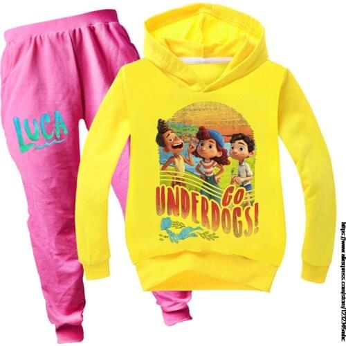 Girl Clothes New movie Luca Baby Long Sleeve Hoodies T Shirt +Pants for Girl Winter Set Outfits 2Pcs Girls Christmas Clothes Set