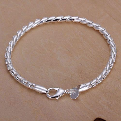 SLH210 Wholesale Free Shipping Silver Color Bracelet, Factory Price 925 Fashion Jewelry Small Twisted Line Bracelet /aziajqpa