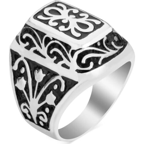925 Sterling Silver Ottoman Motif Ring Handmade Men Ring Vintage Cool Accessories Turkish Men Ring Men Gifts