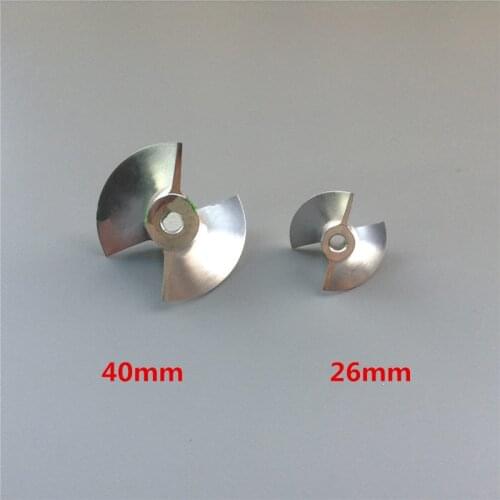 CNC Aluminum 26mm 40mm Propeller High Effiency 2 Blade Props Ejector Pump High Speed Brushless Motor Propellers for RC Jet Boats