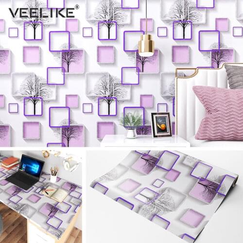 Retro 3D Checkered Pattern Wallpaper Hotel Bedroom Background Wall Decoration Wall Sticker Self-adhesive Furniture Contact Films