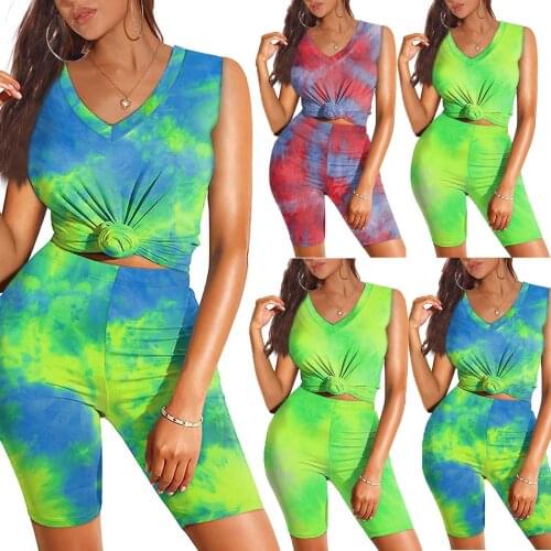 Sexy V-neck Womens Tracksuit Fashion Short Sleeve Casual Home Wear Pajamas Tops+Jogger Shorts Pants Suit Sport Fitness