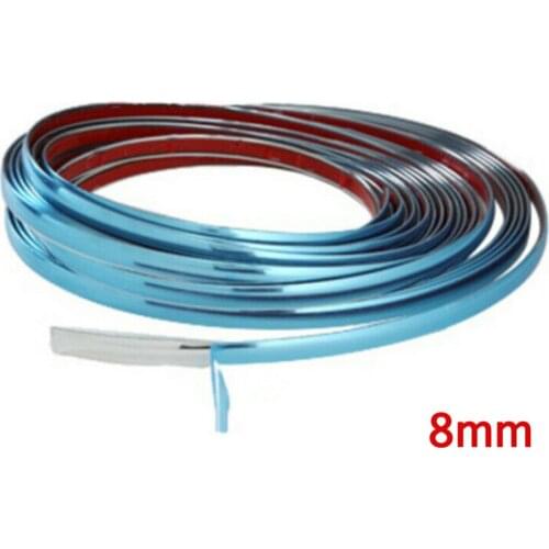 Silver Trim Strip Window Rear bumper Wear-resistant 1 Roll of 10ft/8mm Auto Car Door Edge Chrome-plated ABS