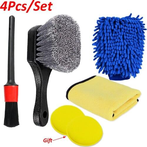 Car Tire Wheel Rim Brush Car Cleaning Brush Detail Brush For Car Leather Air Vents Cleaning Carpet Brushes Car Cleaning Tools