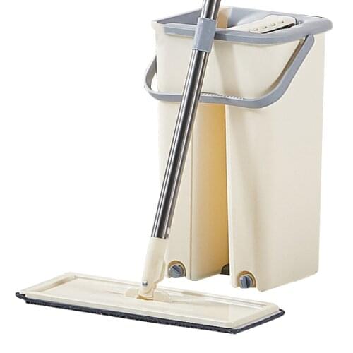 Mop Cleaning The Floor Hands-free Mop With Bucket, Hand Mopping The Floor Household Kitchen Floor Cleaning Tool Mop Bucket