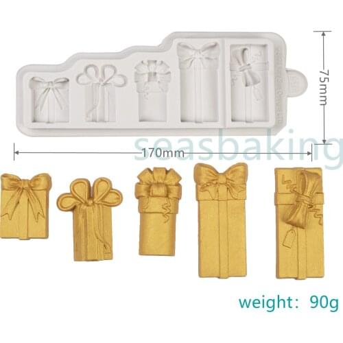 Sugarcraft Christmas gifts Box Luggage Silicone Mold Fondant Mould DIY Party Cake Decorating Tools Candy Polymer Clay Chocolate