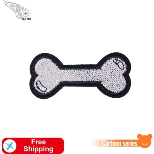 Dog Bone Cute Animal Embroidery Patch for Clothing DIY Appliques Hats Bag Sewing Badge Kid Pet Clothes Shirts Iron on Sticker