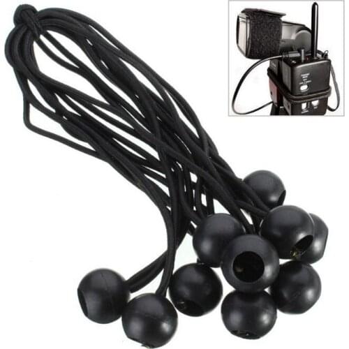 5 Pcs Black Balls Sewing Fabric Tarpaulins Tent Strap Elastic Bands Shock Cord Bungees Elasticated Apparel