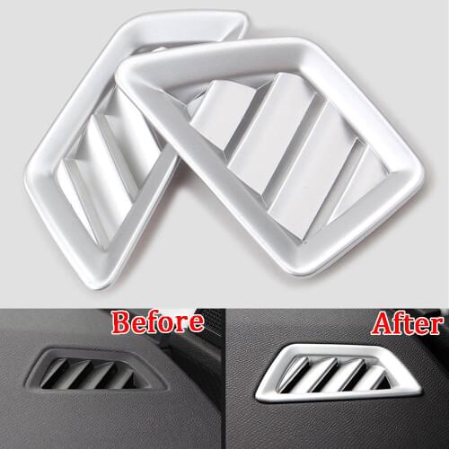 BBQ@FUKA Interior Air Condition Vent Outlet Cover ABS Matte For Peugeot 3008 GT 2017 2018