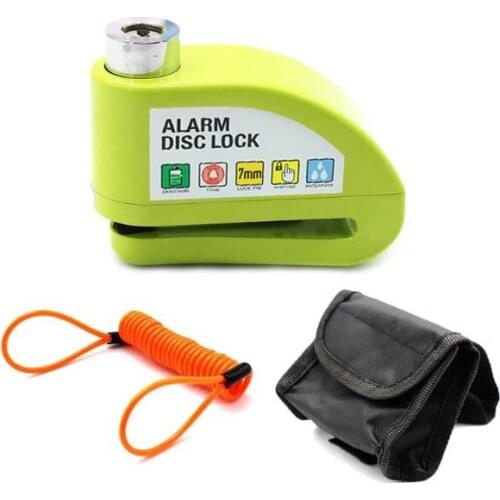 Aluminum alloy Waterproof Motorcycle Alarm Lock Bike Security Anti-theft Lock Motorbike Wheel Disc Brake Lock+Bag+Reminder Rope