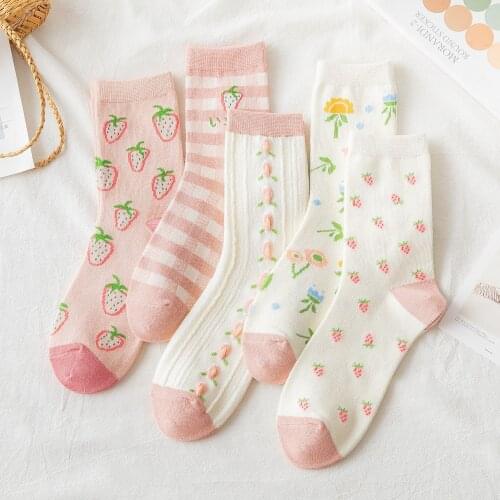 Woman Socks Cartoon Print Japanese Style Kawaii Cute Long Sock 2020 New Fashion Womens Short Socks for Christmas New Year Gifts