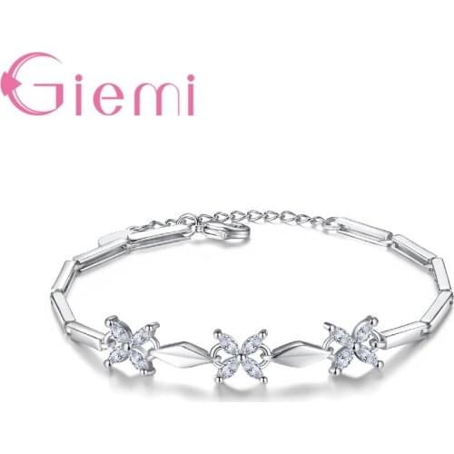 Latest Design 925 Sterling Silver Classic Fine Jewelry Clear Cubic Zircon Bangles For Woman Wholesale Fast Shipping