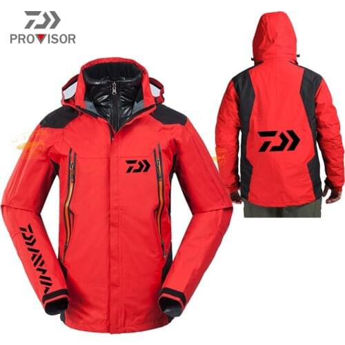 2020 Winter DAIWA Fishing Clothes Mens Outdoor Rock Climbing Ski Windproof Liner Two-piece Suit Keep Warm Fishing Jackets