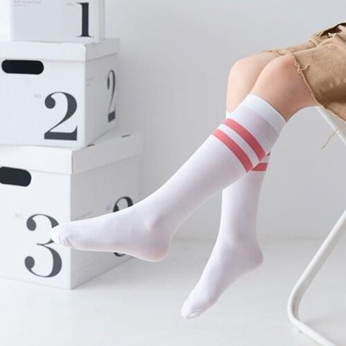 1 Pair Baby Socks Striped Student Straight Socks Summer Pantyhose Thin Aqua Socks Boys Girls Calf Knee Hight Socks Tights Stock