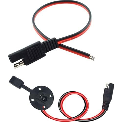 1Pcs Sae 2 Pin Quick Connector Disconnect Plug & 1Pcs Sae Connector Sae Power Socket Sidewall Port, Solar
