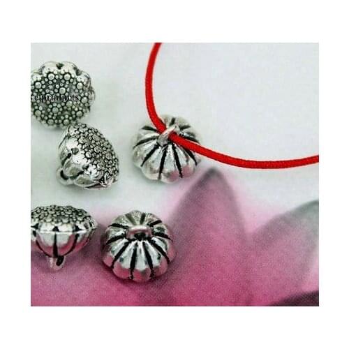 10pcs/lot Tibetan Silver Lotus pendant Handmade Decorative Metal DIY Jewelry Alloy accessories dfg4s