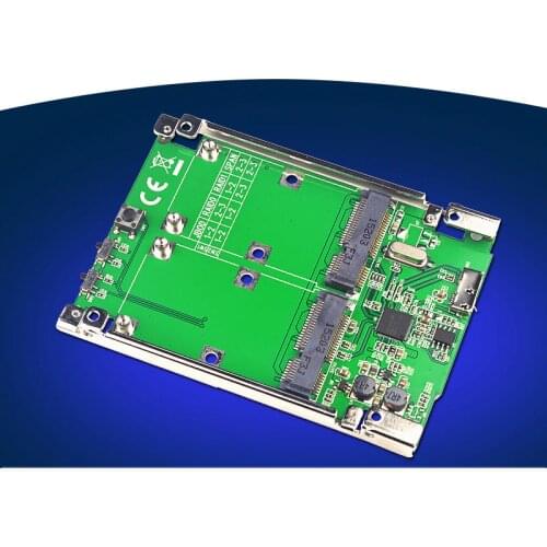 2.5" Dual Ports mSATA SSD RAID Adapter USB3.1 Micro B Interface ASM1352R Chipset