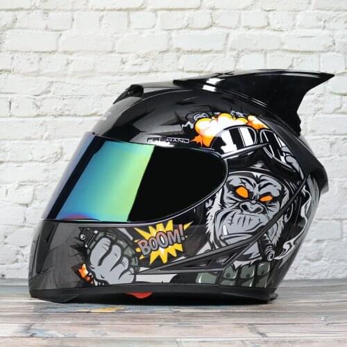 2021 Latest Design Fashion Motorcycle Full Face Helmet Inner Sun Lens Motorbike ATV Dirt Bike Racing Capacete Moto Dot Approved