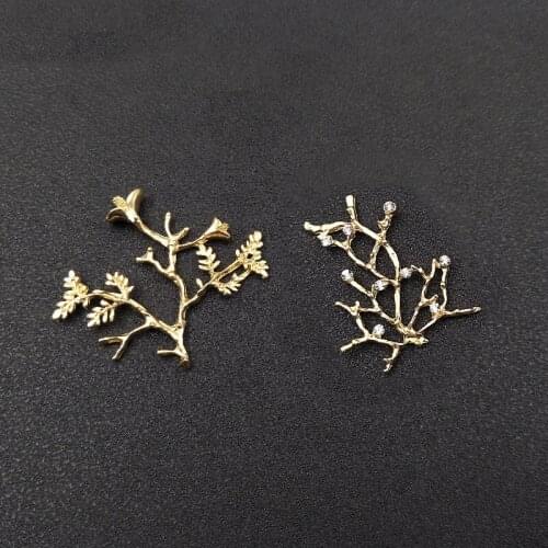2021New 100Pcs Alloy Branch Buttons for DIY Bridal Bouquet Decoration or Hair Accessories HZ723-HZ724