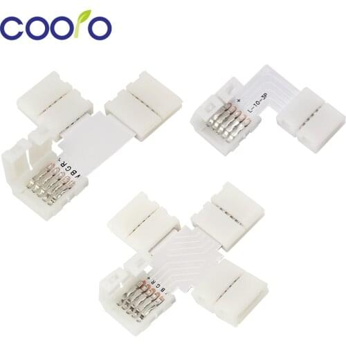 5pcs/lot 4 pin 2 pin 3 pin 5 pin LED Connector L Shape T Shape X Shape For connecting corner right angle LED Strip Light
