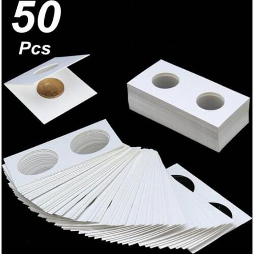 50PCS Protective Coin Paper Clip Collecting Money Penny Storage Case Stamp Coin Holders Cover Case Storage 40mm