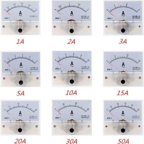 85L1 AC Panel Meter Analog Panel Ammeter Dial Current Gauge Pointer Ammeter 1-50A T5UC
