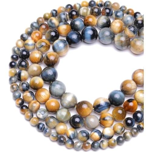 Fctory Price Natural Stone dream Tiger Eye Agat Round Beads 15" Strand 6 8 10 12MM Pick Size Beads For Jewelry Making